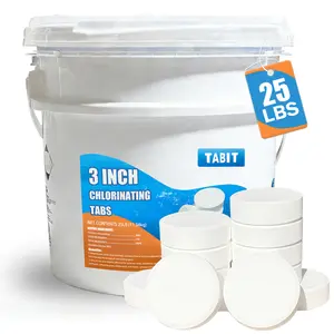 【25 lbs】TABIT 3" Chlorine Tabs, 3 Inch Chlorinating Tablets 10 lbs for Swimming Pool, Spa and Hot Tub, Slow Dissolving