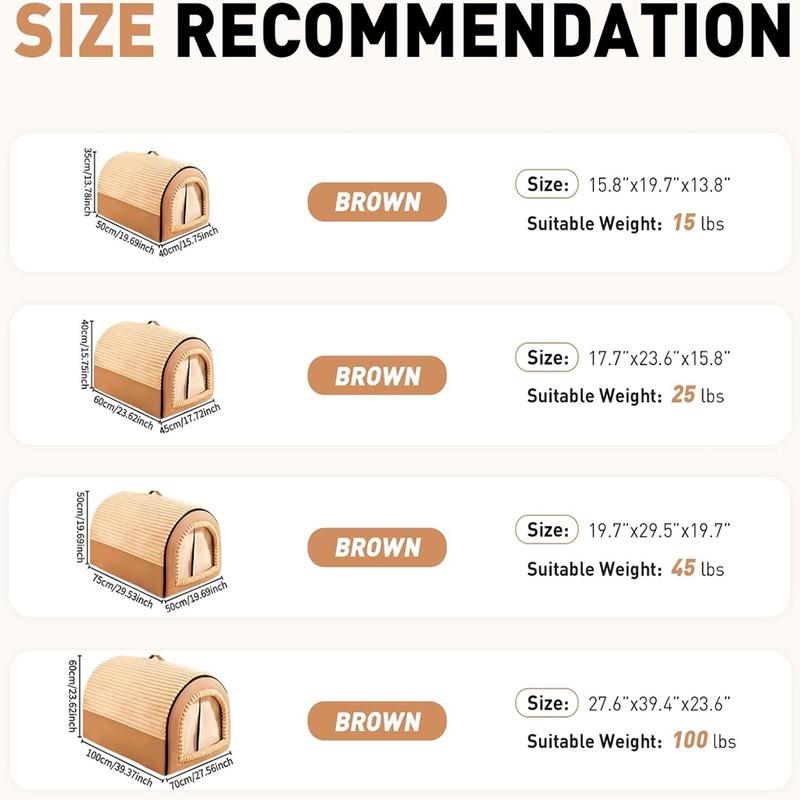 Petfeet Indoor Dog House, Four Seasons Cat House for Small, Medium, Extra Large Dogs and Cats, Pet Shelter, Removable, Washable Pet Tent, Dog Bed with Privacy Gate, Warm Soft Kennel with Removable Cushion