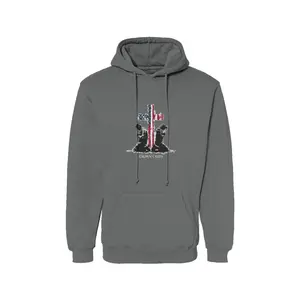 Crown & Creed Heal Our Land Pullover Hoodie - Medium Length, Long Sleeve, Heavyweight 9.5 oz Fleece, USA-Made, Front Pouch Pocket, Unisex Menswear, Faith Forward Message - Apparel, Hearts