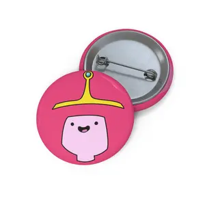Princess Bubblegum Pin Button | Cartoon Crown Pink Badge