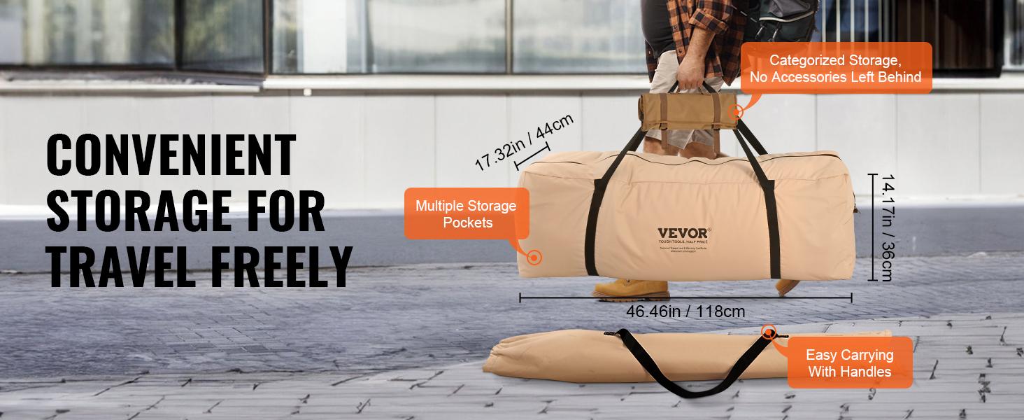 VEVOR Canvas Glamping Bell Tent Max 12 Persons, TikTokShopBlackFriday, Breathable Waterproof Large Yurt Tent with Stove Jack and Detachable Side Wall for Family Camping