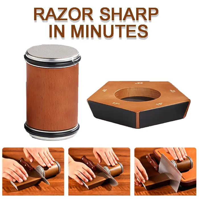 Professional Rolling Knife Sharpener Kit with Magnetic Angle Support, Diamond Sharpening System, Fixed Angle Kitchen Knife Sharpener 15°/17°/20°/22°