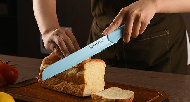 14 Pieces Blue Kitchen Knife Block Set , Anti-Rust Color Titanium Coated Carbon Steel, 12 Knives with Kitchen Shears and Block, Dishwasher Safe,TikTokShopBlackFriday