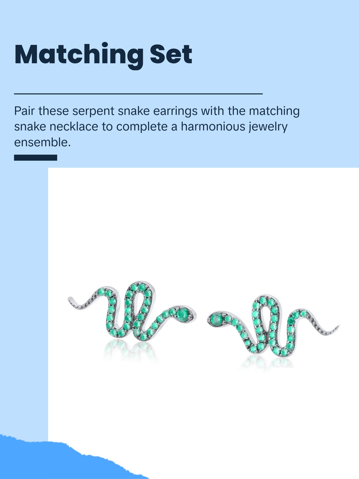 Sterling Silver Serpent Snake Earrings