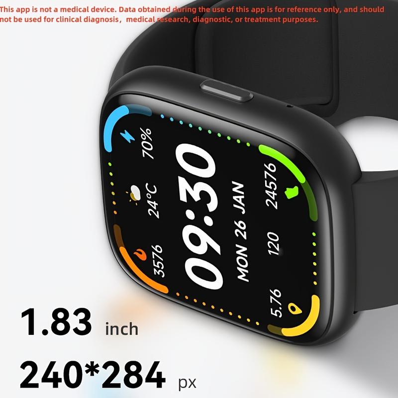 LANGSDOM Smart Watch for Women and Men, Call and Alexa with SMS Push, Answer Calls, Voice Assistant, Sports Watch 100+ Sports Modes for Android and iPhone Sports Smart Watch Wearable Adjustable Automatic Button Monitoring Silicone Tracker Water Proof