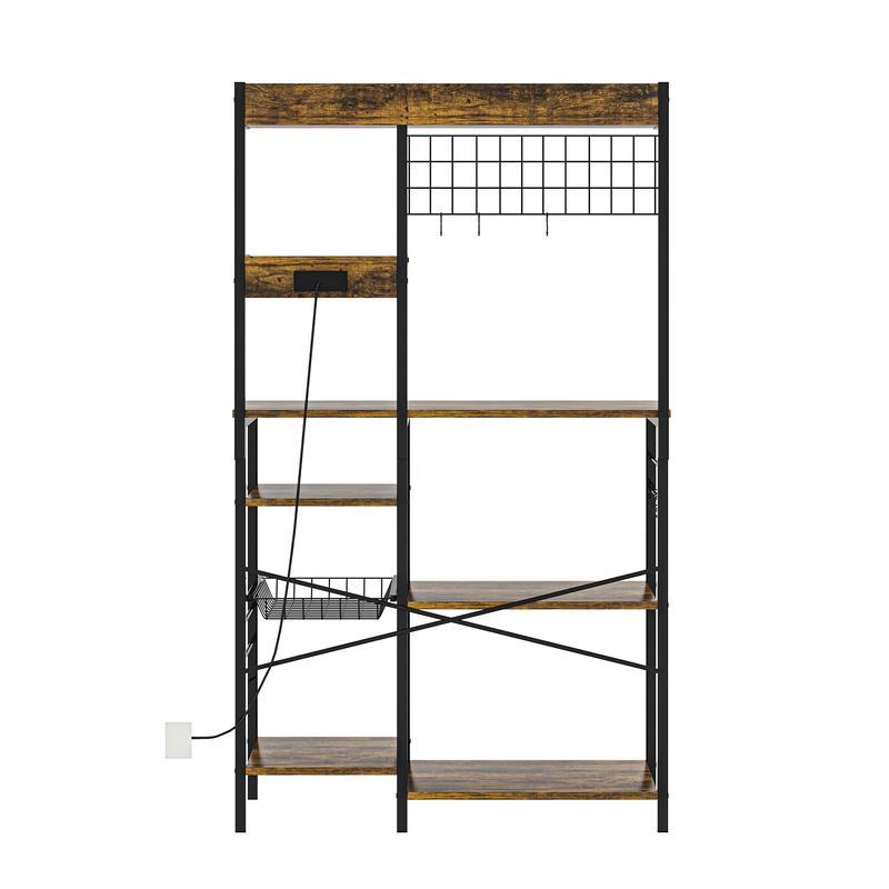 Multifunctional Kitchen Shelf Kitchen Bakers Rack with Storage, 5-Tier Microwave Oven Stand Shelf , Freestanding Utility Kitchen Storage Rack Organiser