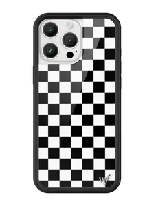 Wildflower Cases - Checkers, Limited Edition iPhone Case | Durable Protection Black and White Simple Trendy Cover Protective Rubber Custom