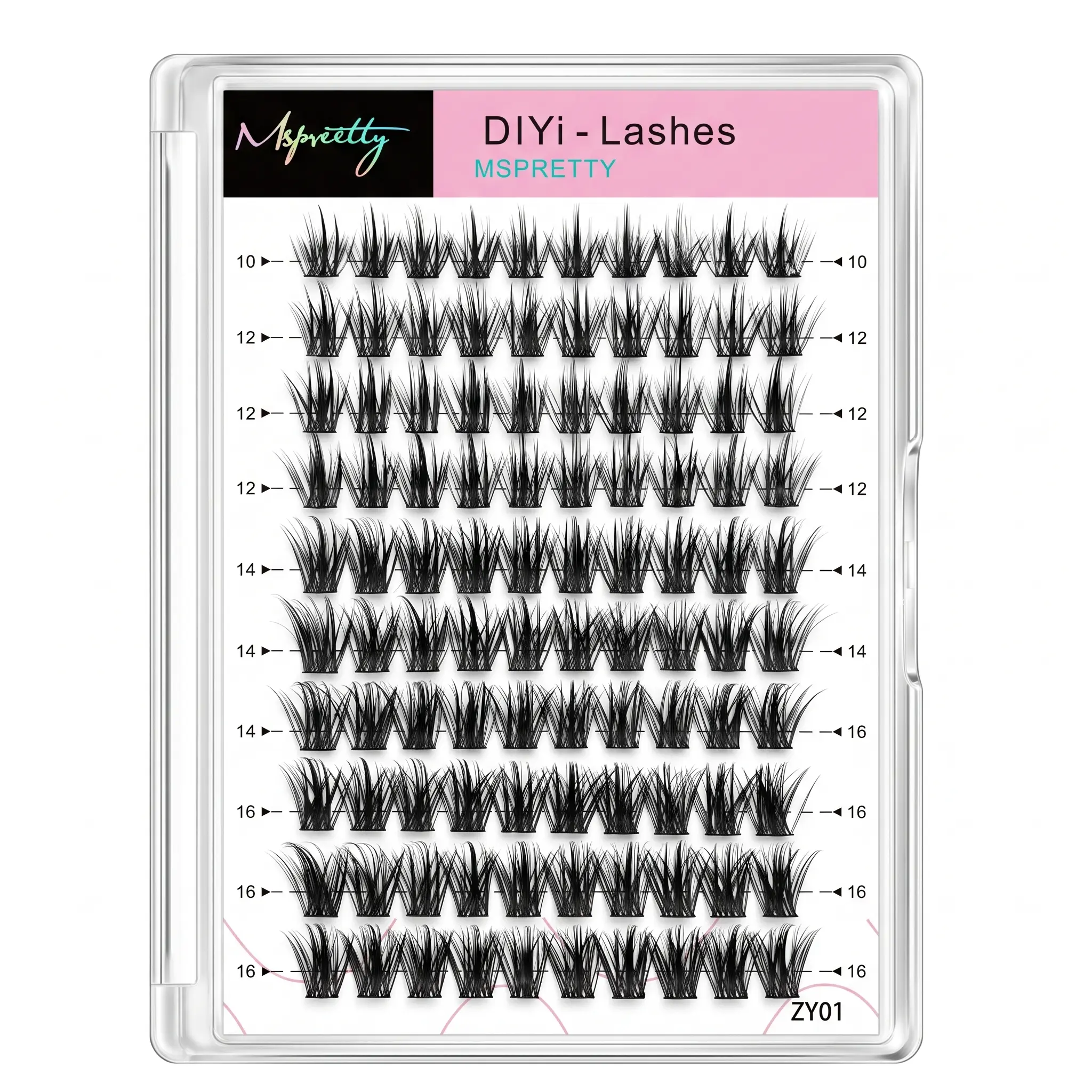 Wispy spike natural looking DIY lashes Z01