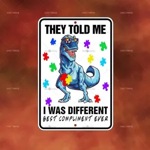 Different Dinosaur Autism metal Sign Home room wall art gift decor funny A1425
