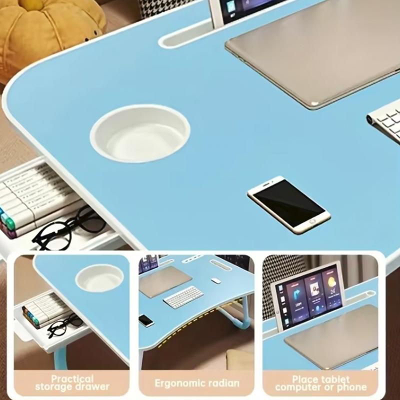 Lap Desk Bed Tray Table, Adjustable Laptop Stand for Bed with USB/ Light/ Fan/ Drawer, Portable Laptop Desk Table for Bed/ Couch/ Sofa/ Reading/ Writing, Bed Trays for Eating And Laptops