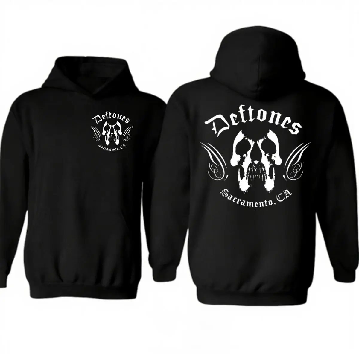 Deftoness Skull Sacramento Ca 1988 Two Sides Tshirt Sweatshirt Hoodie, Retro Rock Streetwear Shirt, 2000s Band Tee, Unisex Sweater Pullover Tee