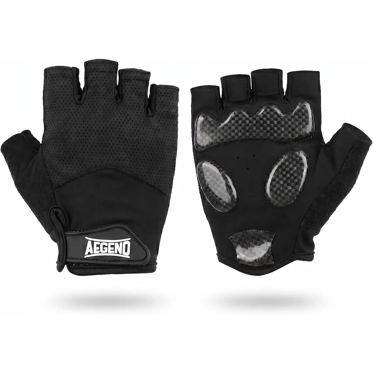 Aegend Unisex Ambidextrous Half-Finger Cycling Gloves, Anti-Slip, Shock-Absorbing Palm, Breathable Fingerless Gloves for Cycling, Motorcycle Riding, Fitness, Ambidextrous Glove
