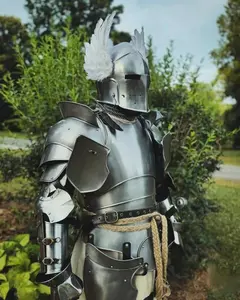 Full Knight Armor Set: 18 Gauge Steel, Larp Cosplay Costume