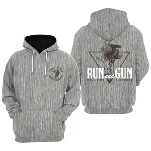 Pull Time Hoodie | Run And Gun | Turkey Hunting Camo Hoodie 2, Men's Hunting Camo Hoodie, Vintage 3D , Gift Idea, Gift for Dad or Husband,Perfect For Outdoor Enthusiasts