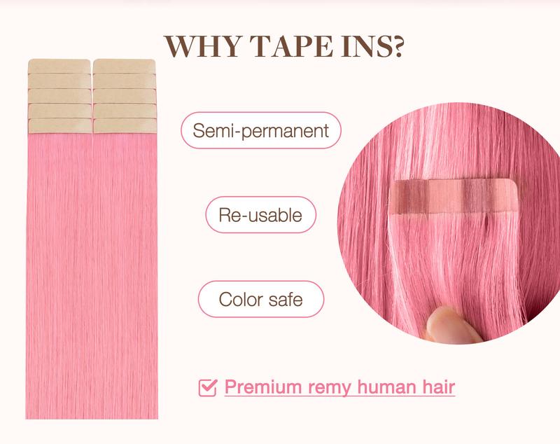 GOOGOO Hair 10pcs Tape in Human Hair Extensions 25g to 30g Natural Straight