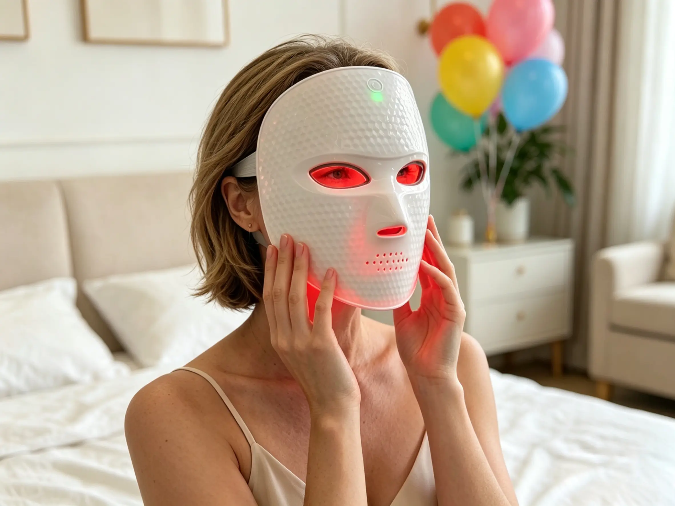 7-Color LED Face Mask, USB Rechargeable Facial Skin Care Mask with Touch Screen, Portable Multi-Functional LED Light Therapy Mask, Anti-Aging Skin Rejuvenation Beauty Device, Ideal Valentine’s Day Gift for Women Girlfriend