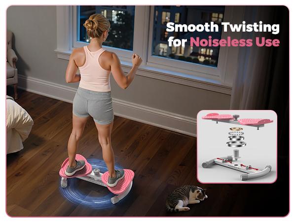 FEIERDUN Waist Twister Machine – Silent & Non-Slip Ab Board for Core Strength & Tighten Waist – Home Gym Aerobic Exercise Equipment for Women, Supports 330 lbs