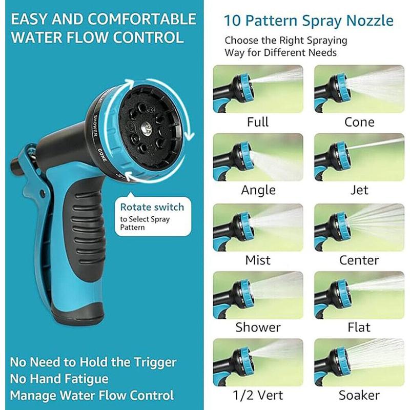 50ft & 100ft Expandable Water Hose with Spray Nozzle, Lightweight & Flexible Garden Hose, Durable & Kink-Free Design for Easy Watering and Cleaning Portable