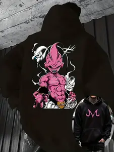 Men's Fashion Long Sleeve Z Majin Buu Little Buu, Pure Evil Form Pattern Printed Hooded.png
