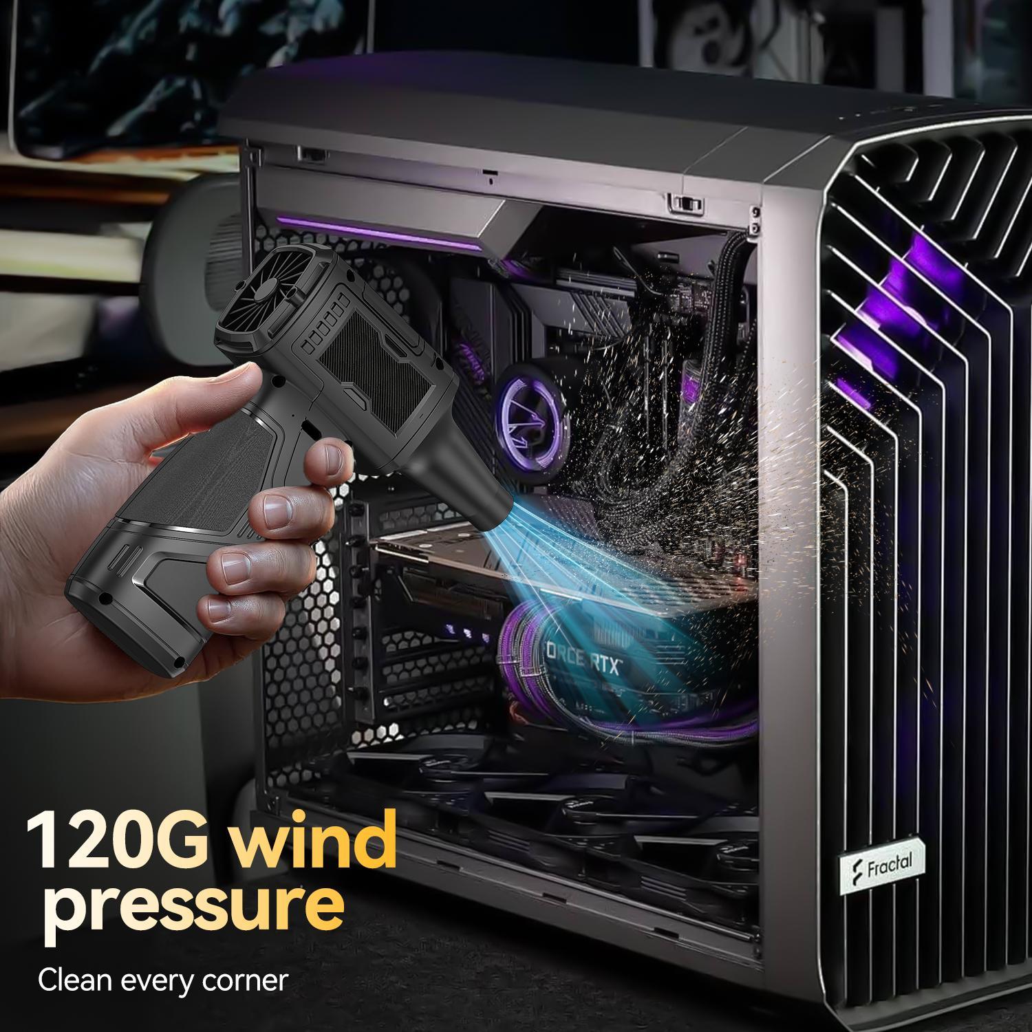 Compresssed Air duster Cordless Leaf Blower Violent Turbo Fan,USB Rechargeable Handheld Cooling Turbo,Portable Waist Fan