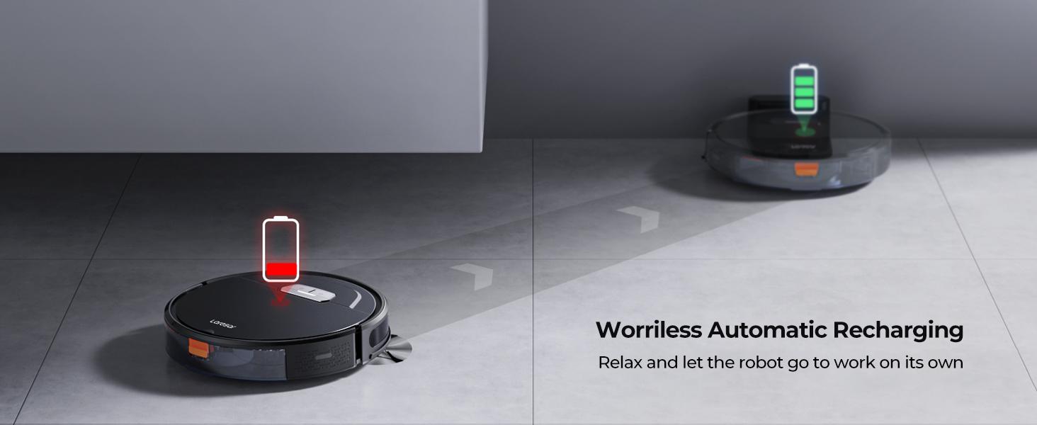 Laresar 3-in-1 Self-Charging Robot Vacuum Cleaner & Mop,5000Pa Strong Suction Carpet  Auto-boost Robotic Vacuum Cleaner, Self-Charging, APP-Controlled ,  Obstacle Avoidance, LiDAR Navigation, No-Go Zones, gift