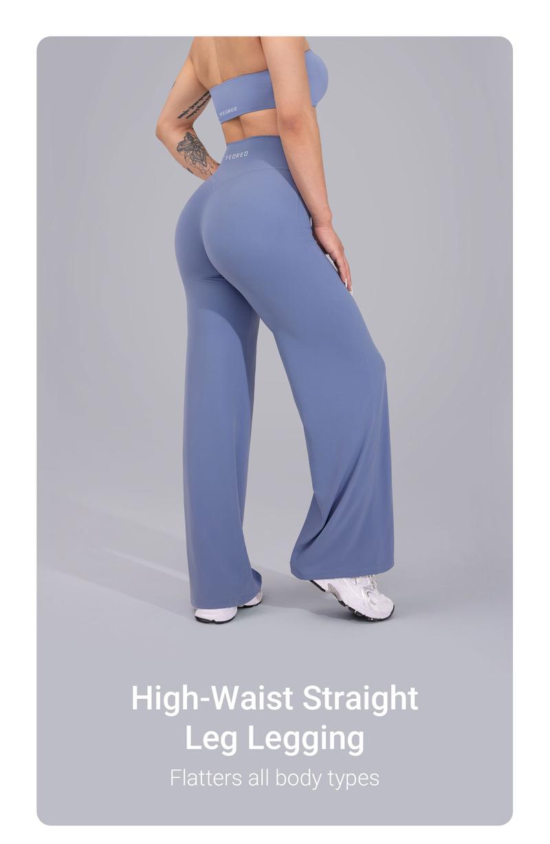 YEOREO Eddiy Leggings High-Waist Straight-Leg No Front Seam Buttery Soft Gym Yoga Pants for Women Fitness Tights