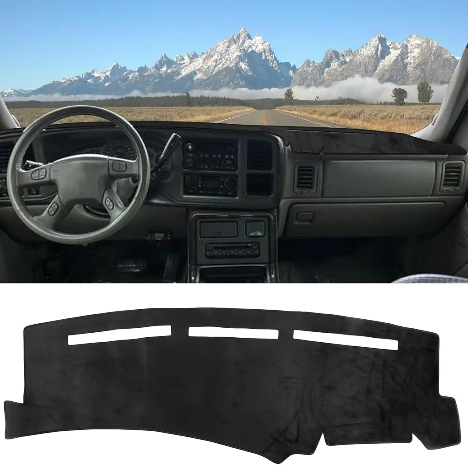 Dash Cover for 1999-2006 Chevy Silverado/GMC Sierra Accessories Dashboard Cover for 2000-2006 Tahoe/Suburban/Yukon/Yukon XL Flannel Dashboard Mat Pad