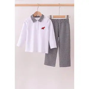 Premium White Alabama elephant embroidery pants set