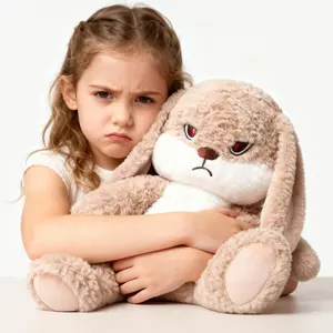 Anger Bunny — Cute plush rabbit decoration for the bed — Softest plush toy, brown plush bunny — A great gift for children, a surprise present
