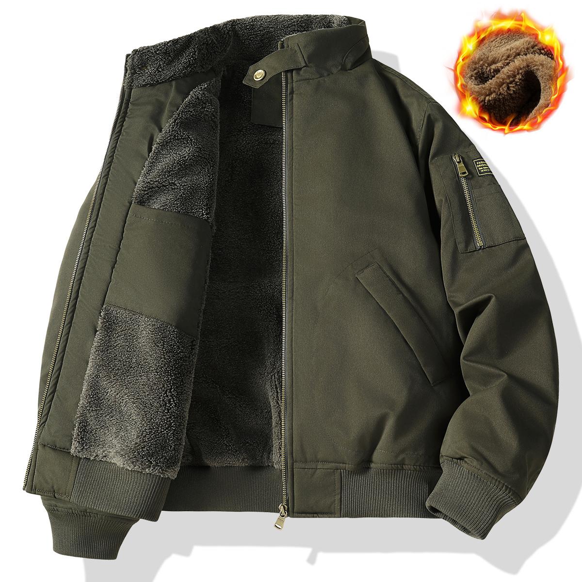 Men'S Heavyweight Winter Jacket - Thermal Insulated Zip-Up Coat with Stand Collar, Long Sleeve Cold Weather Outerwear, Front Pockets - Formal & Casual Outerwear for, Thick, Winter Clothes For Men, Winter Jacket For Men