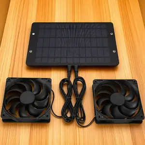 Solar Powered Dual Fan Ventilation System, Silent Energy Saving Exhaust Fan, Air Circulation Device for Home Outdoor Greenhouse Chicken House Pet Room