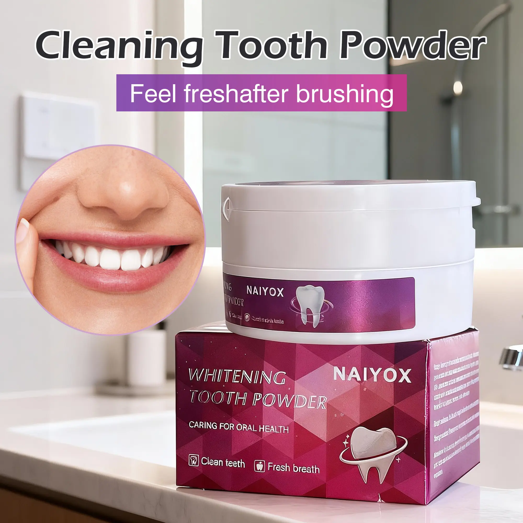Oral B Baking Soda Teeth Whitening Powder (50g Single Item) - Teeth Whitening Products for Adults, Coffee Stain Removal, Mild Gentle Cleansing, Sensitive Gum-Safe, Home-Use Friendly, Breath Freshener, Party Bag Gift Supply