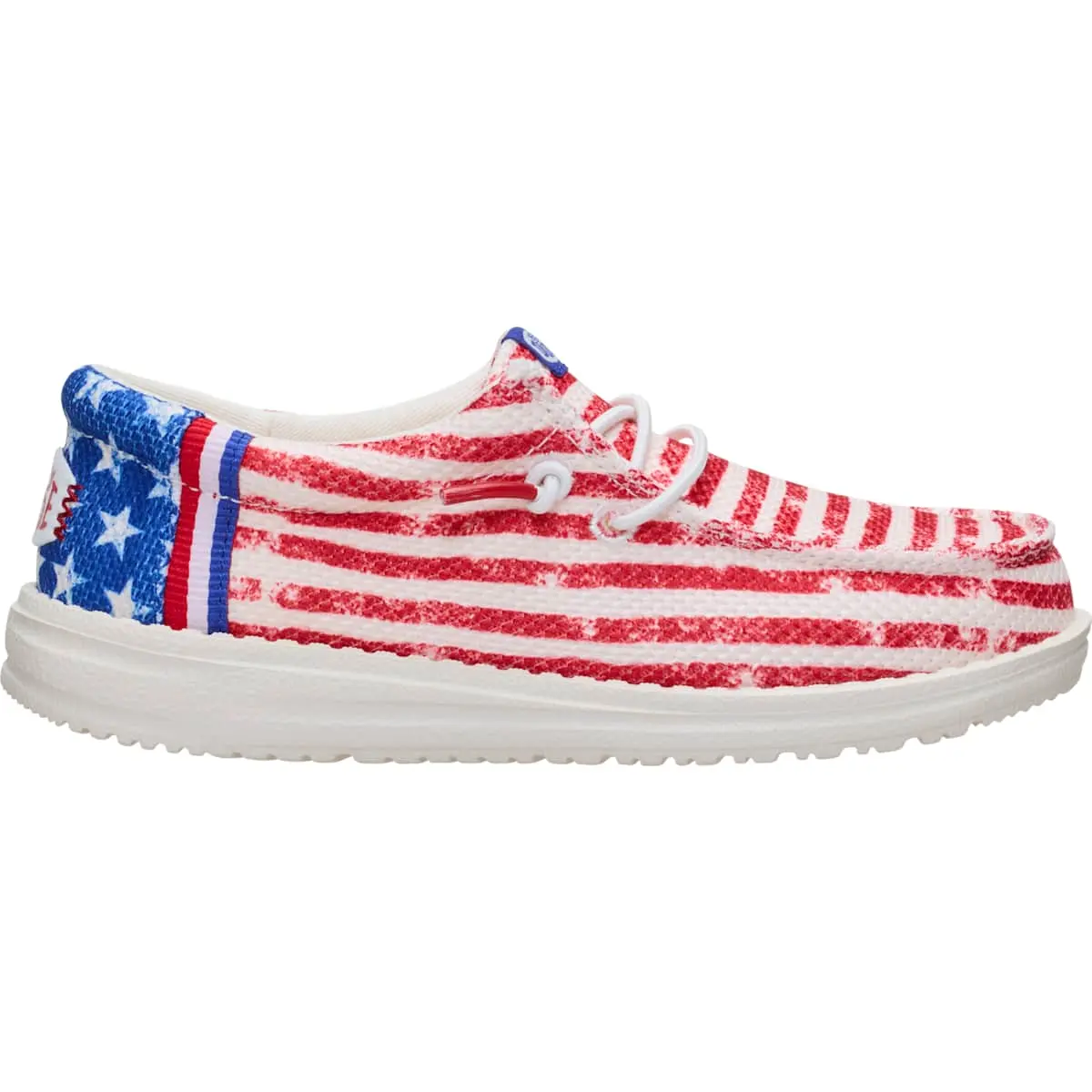HEYDUDE Wally Youth Americana Mesh - Comfortable Slip on Shoes for Kids