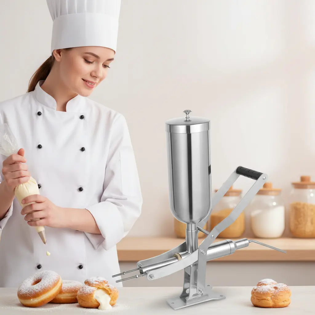 Manual Donut Filling Machine 1g Accuracy For Summer Bakery Dessert Shop Manual Donut Filling Machine 1g Accuracy For Summer Bakery Dessert Shop