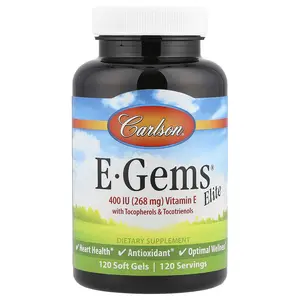 Carlson E-Gems® Elite, Vitamin E with Tocopherols & Tocotrienols, 120 Soft Gels