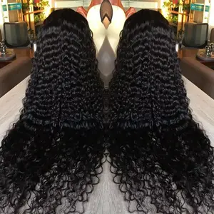 Brazilian Deep Wave 13x6 13x4 HD Lace Frontal Human Hair Wigs for Women 180% Density Pre-plucked Curly Water Wave Human Hair Wigs
