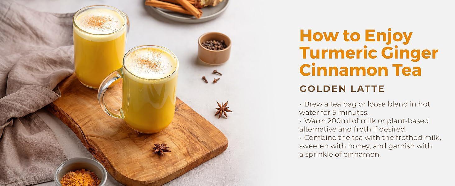 Turmeric Ginger Cinnamon Tea, Handcrafted Herbal Blend – Caffeine Free, Light Digestive Comfort, Enjoy Hot, All-Natural