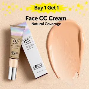 Buy 1 Get 1 Free Face CC Cream Natural Coverage Long-Lasting Hydrating Moisturizing Skin Brightening Outdoor Protection No-Makeup Finish