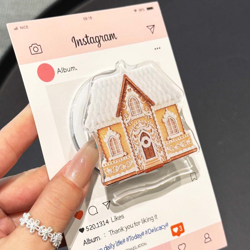 Christmas Cute Phone Grip for MagSafe with Kickstand Magnetic Stand Secure Hold for MagSafe Cases Easy Install Hands-Free Wireless Charging Accessory Christmas Theme Smartphone Mount Installation Cellphone