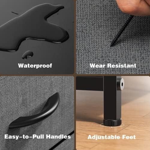 Sweet Furniture Dresser for Bedroom Organizer Storage Drawers with 8 Drawers, Steel Frame, Wood Top, Closet & Entryway