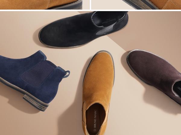Bruno Marc Men's Timeless Suede Leather Chelsea Boots Comfortable Classic Ankle Boots for Walking Stylish Casual Dress Footwear for Men winter boots boots for fall black boots SpringStatements