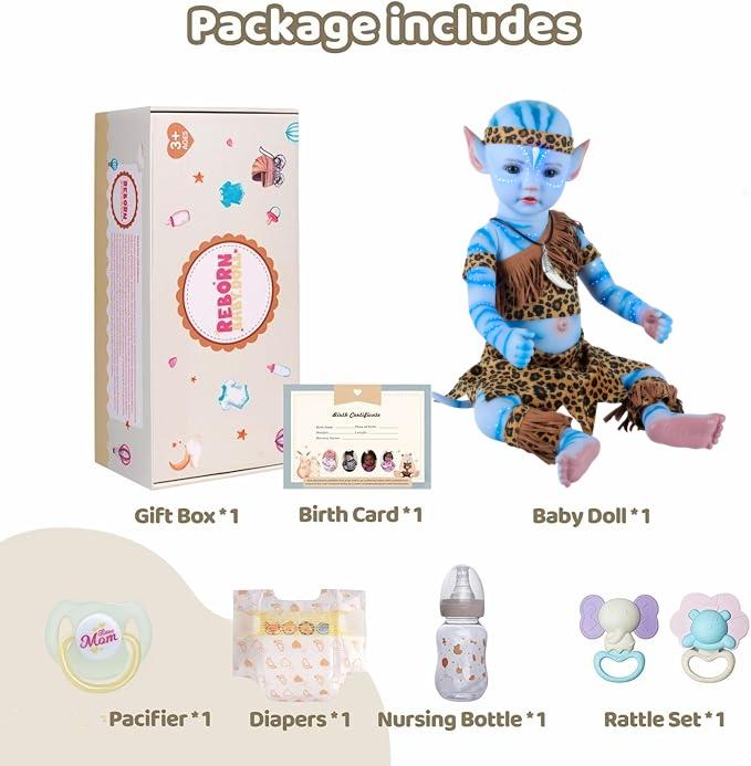 BABESIDE Lifelike Reborn Baby Dolls Glow-in-The-Dark- 20-Inch Soft Full Vinyl Body Realistic Toy Accessories Gift Set for Kids Age 3+ Suitable for Christmas New Year's birthday collections