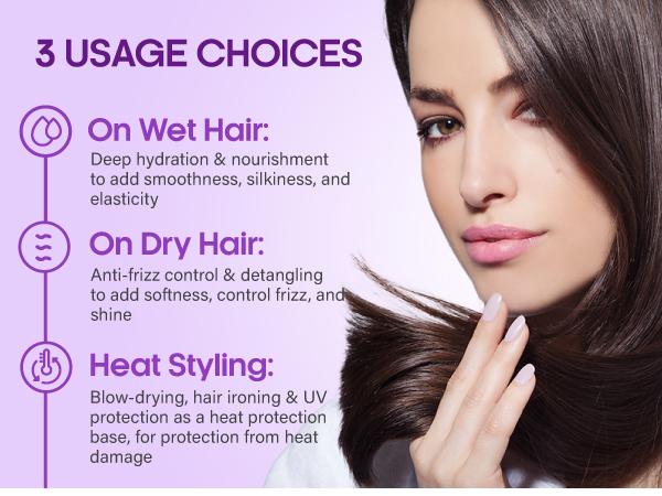Hydrating Hair Serum For Frizzy, Dry and Damaged Hair - Leave-In Conditioner with Keratin | Biotin | Castor & Rosemary Oils | Vitamins B & E Treatment - Heat Protection - Paraben & Sulfate Free Hydrating Hair Serum For Frizzy, Dry and Damaged Hair - Leave-In Conditioner with Keratin | Biotin | Castor & Rosemary Oils | Vitamins B & E Treatment - Heat Protection - Paraben & Sulfate Free