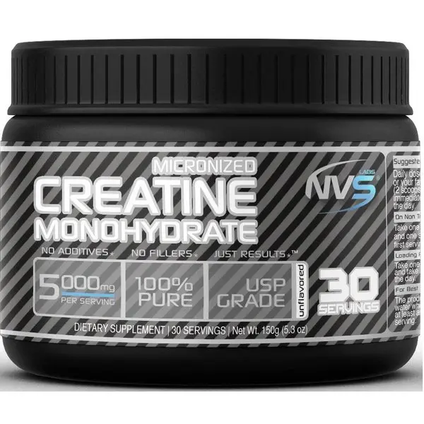 New NVS Labs Creatine Powder Unflavored 250g Micronized Monohydrate 50 Servings