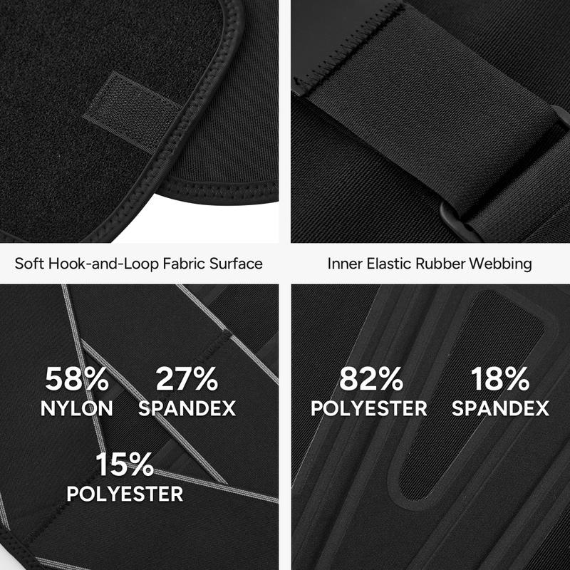 Nebility Men’s Adjustable Dual Velcro Lumbar Support Belt, V-Shaped Back Brace for Strong Support and Improve Posture, Breathable & Comfortable for Sports and Daily Use