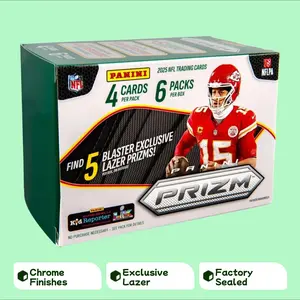 2025 Panini Prizm Blaster Box-Lazer Prizms Sport Trading Cards Sports Trading Card Collectible Trading Cards Single Pack Options-4 Cards Per Pack Blaster Box Option Available