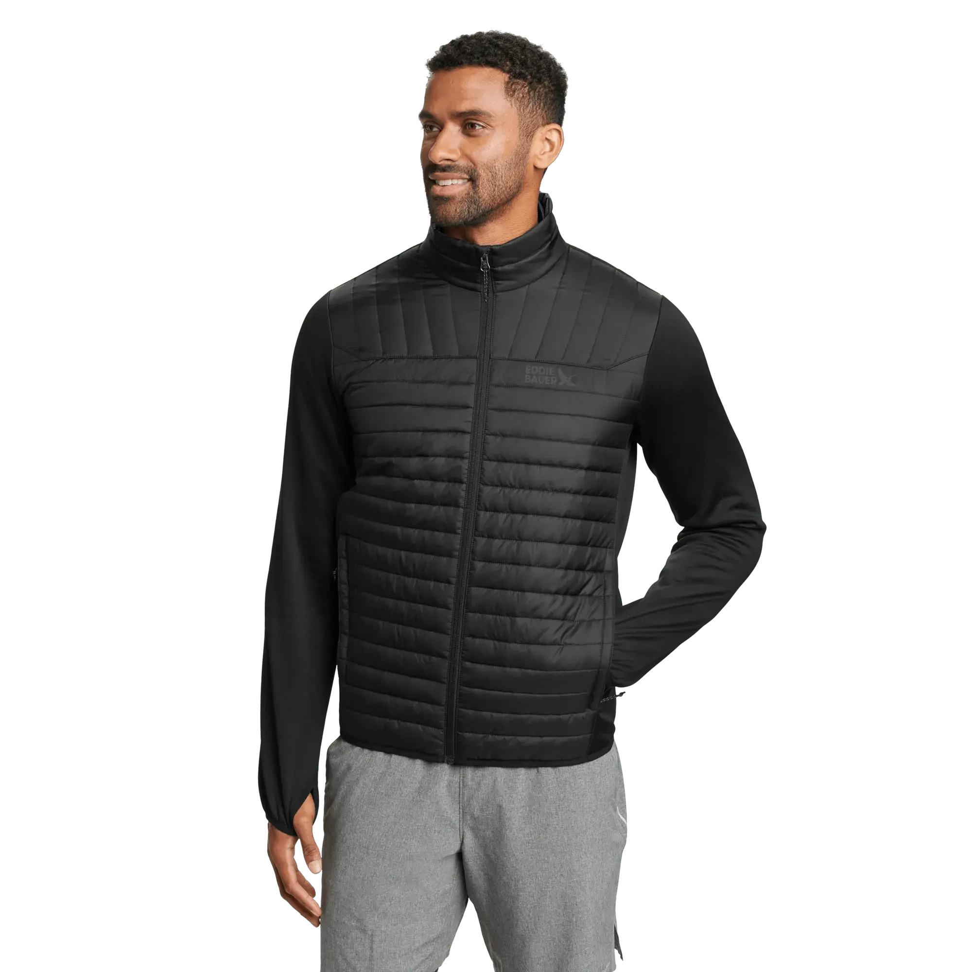 Eddie Bauer Men’s Emberlite Hybrid Jacket Two-Way Stretch DWR Finish Chest Pocket