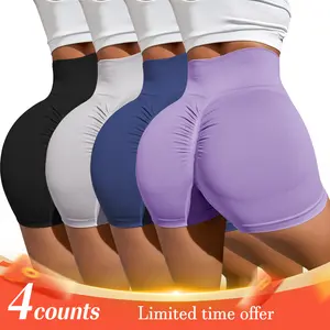 Hijesse  Spring Summer Women solid color High Waist Sports Shorts, Casual Comfy Breathable Skinny Athleisure Casual Shorts forYoga Gym Workout Running,Ladies Sport swear for Spring and Summer