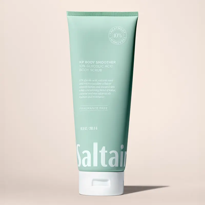 Saltair KP Body Smoother – 10% Glycolic Acid Body Exfoliator – Glycolic Acid, Volcanic Sand & Cellulose – Fragrance Free – Clears Bumps & Smooths Skin - 10 fl oz