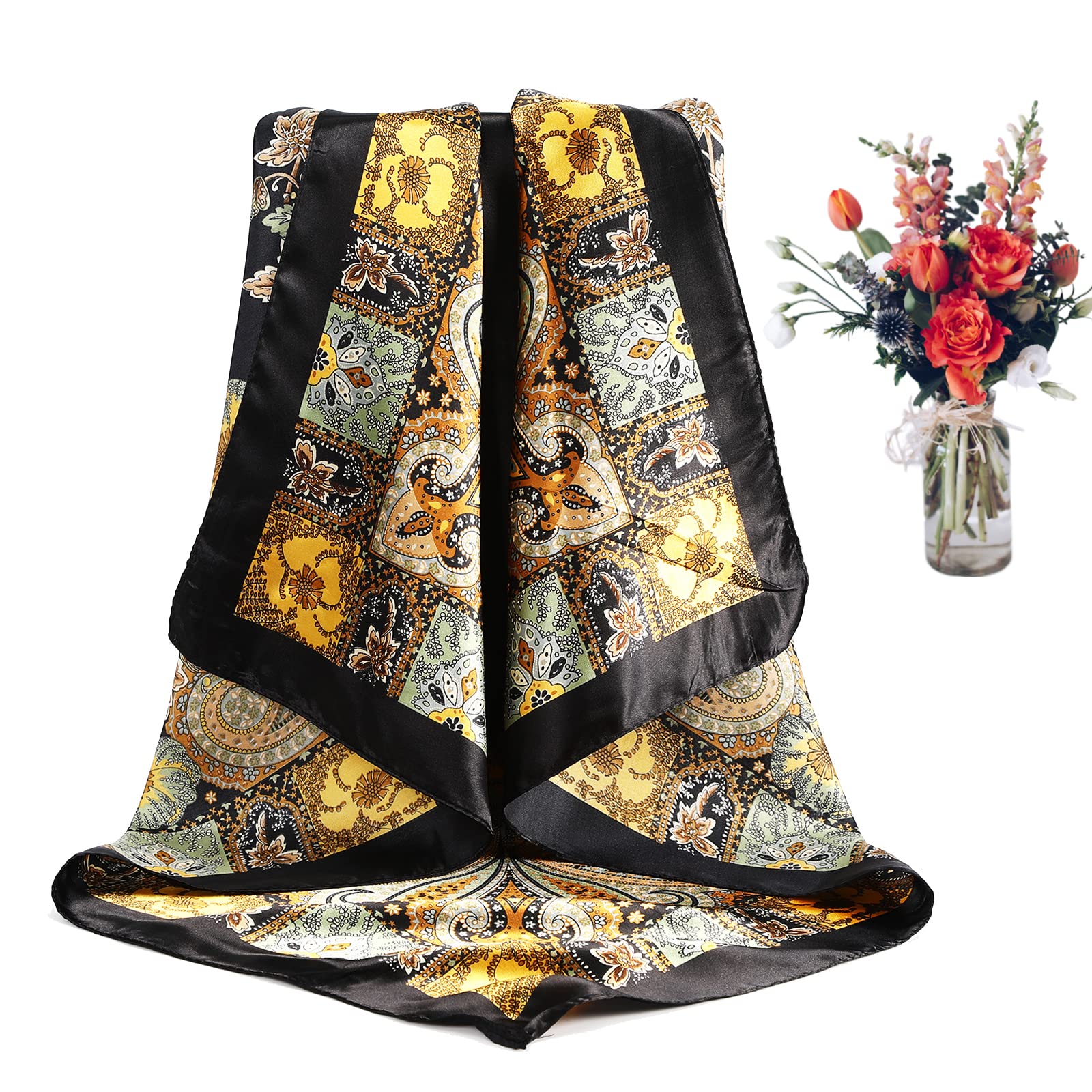 AWAYTR 3Pcs/Set 35” Large Square Head Scarf Summer Dating Travel Commuting Silk Feeling Bandana Scarf for Women Fashion Multifunction Hair Kerchief TikTokShopBlackFriday AWAYTR 3Pcs/Set 35” Large Square Head Scarf Summer Dating Travel Commuting Silk Feeling Bandana Scarf for Women Fashion Multifunction Hair Kerchief TikTokShopBlackFriday